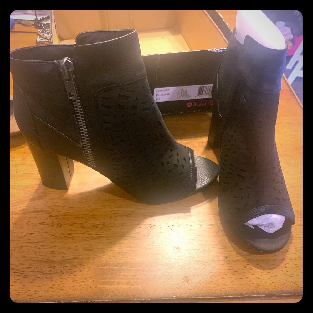 Open toe ankle boots